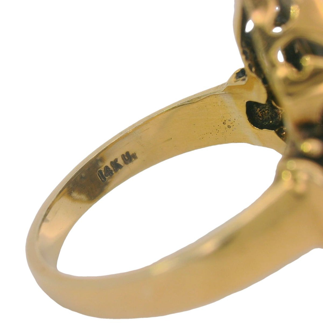 Antique Three Stone Diamond and 14K Gold Ring