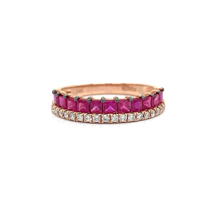 Ruby, Diamond, and Rose Gold Ring