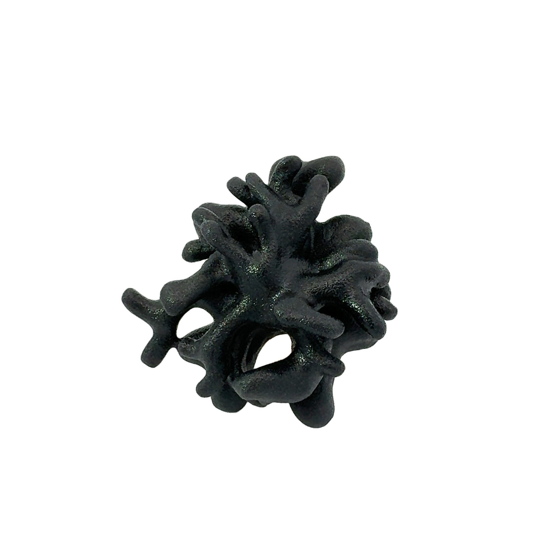 Annibale Baldini Italian Black Coral Designer Statement Ring