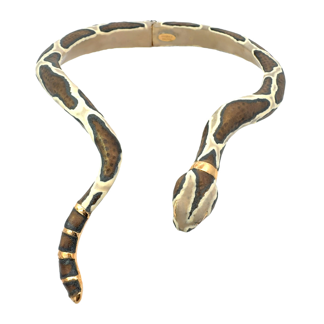 Annibale Baldini Italian Serpente Enamel Statement Necklace