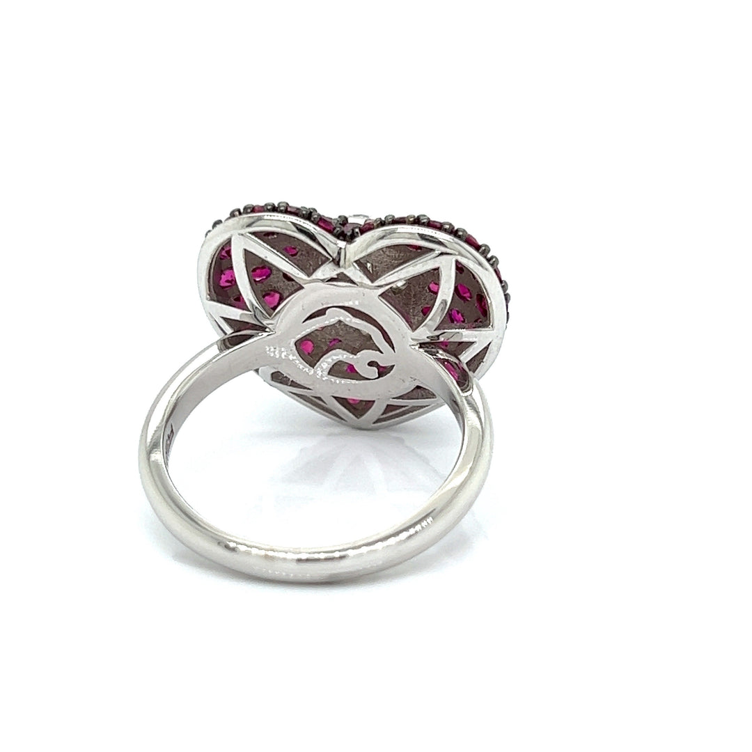 Diamond and Ruby Heart Ring