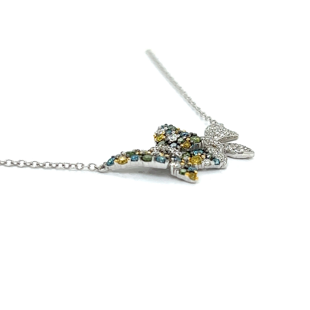 Butterfly Multi Color Diamond Necklace