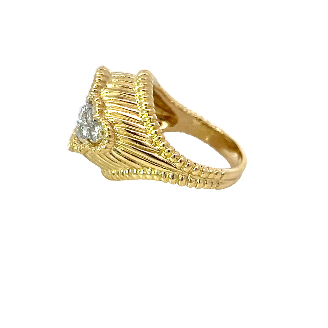 18K Yellow Gold and Diamond Statement Ring