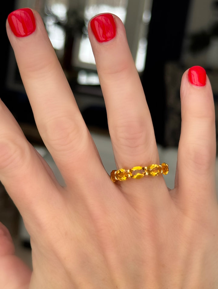 Marina B 18K Yellow Gold and Oval Citrine Eternity Band