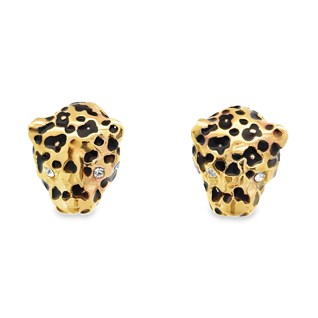 Annibale Baldini Italian Leopard Earrings