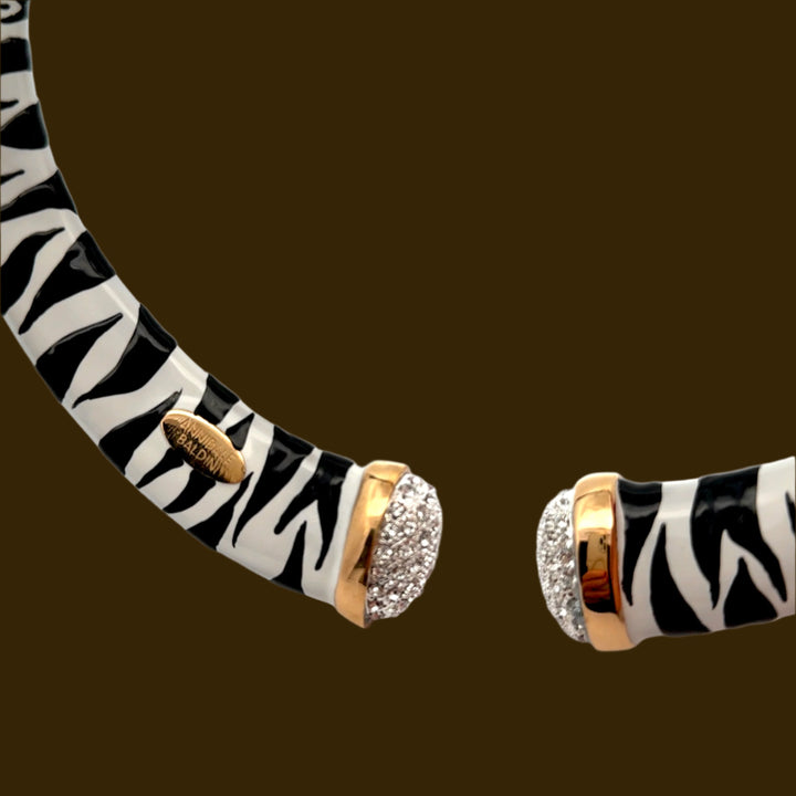 Annibale Baldini Italian Zebra Statement Necklace