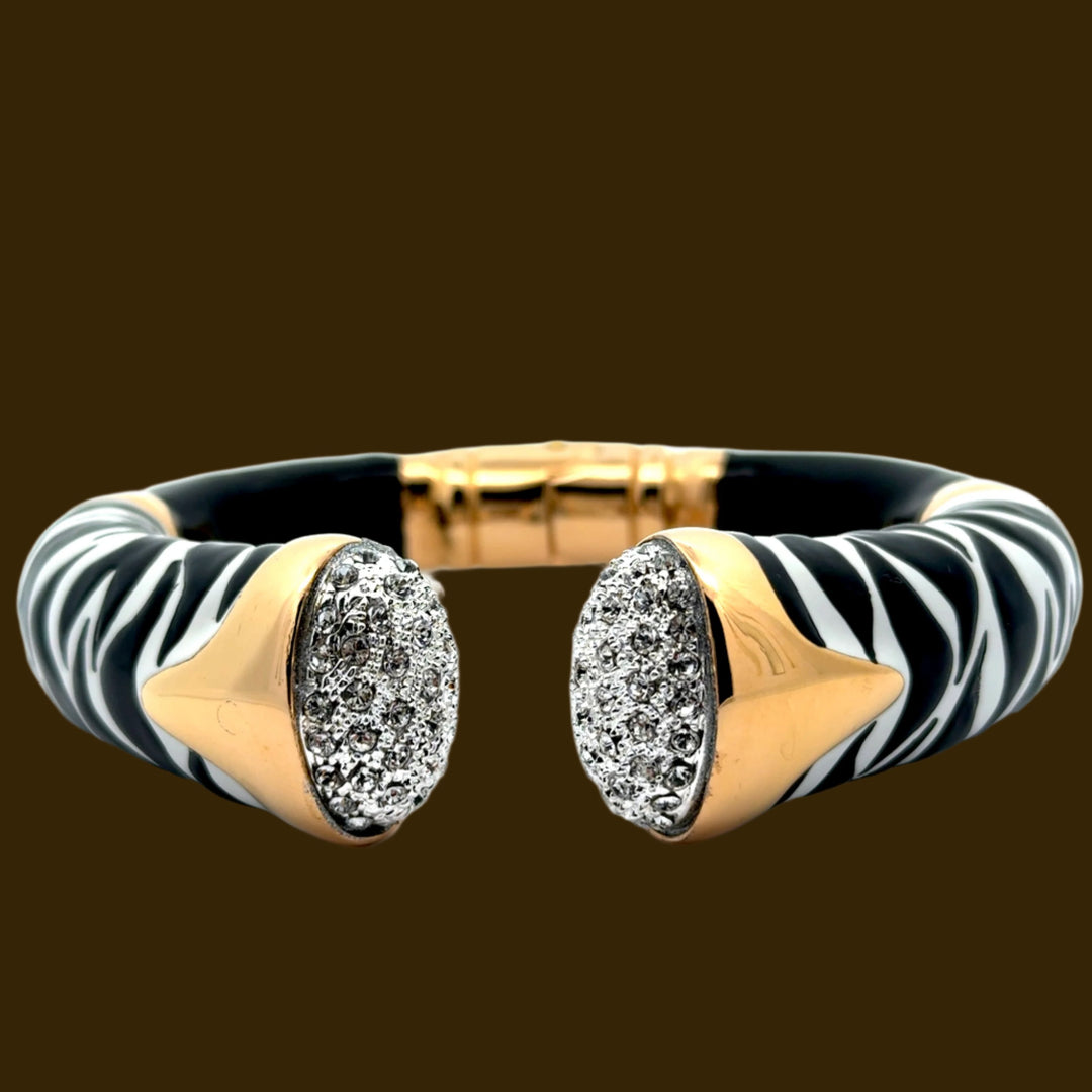 Annibale Baldini Italian Zebra Statement Bangle Bracelet