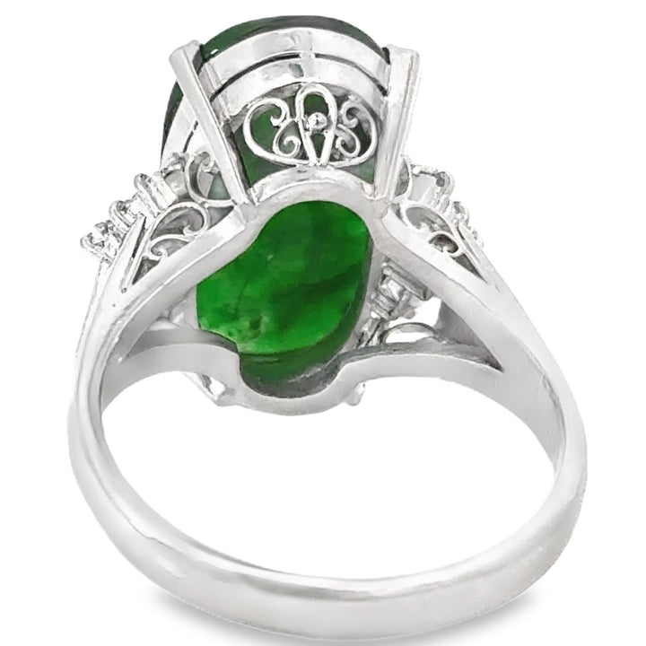 Vintage 4.75 Carat Jadeite, Diamond and Platinum Ring