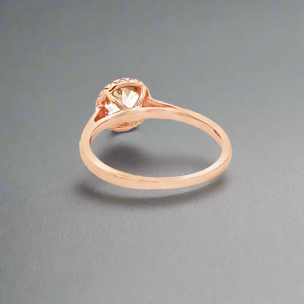 Morganite, Diamond and 14K Rose Gold Ring