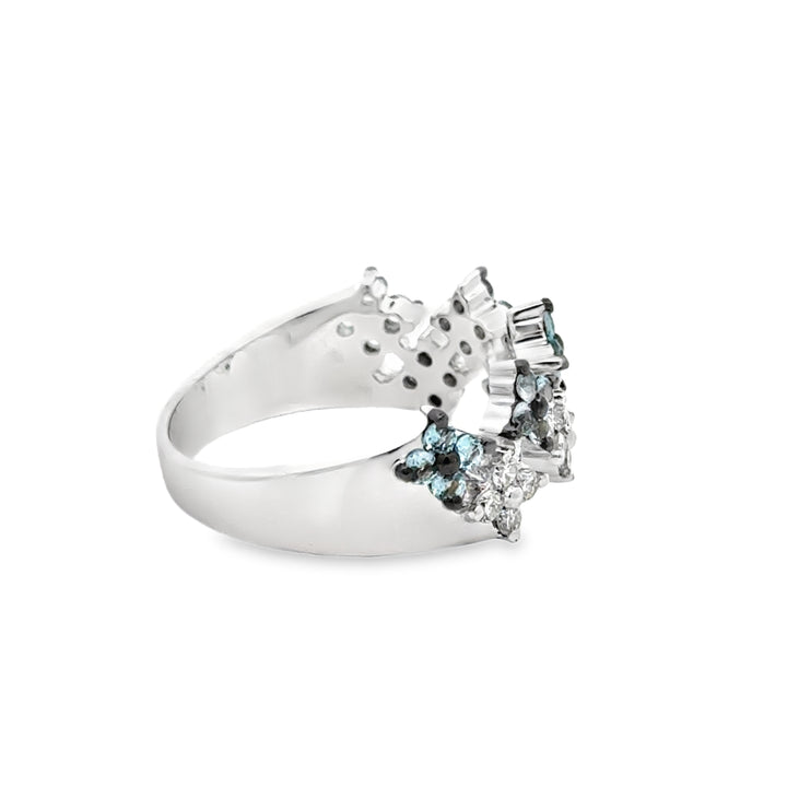 Aquamarine and Diamond 14K White Gold Estate Ring