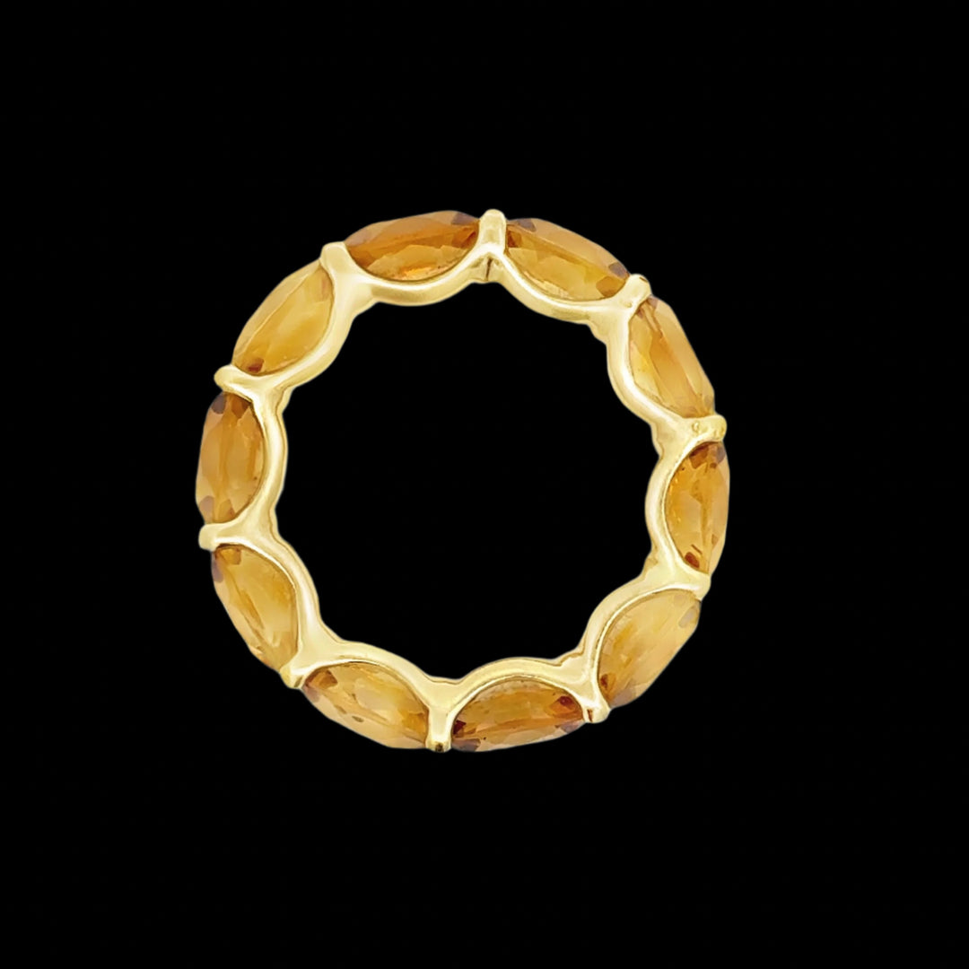 Marina B 18K Yellow Gold and Oval Citrine Eternity Band