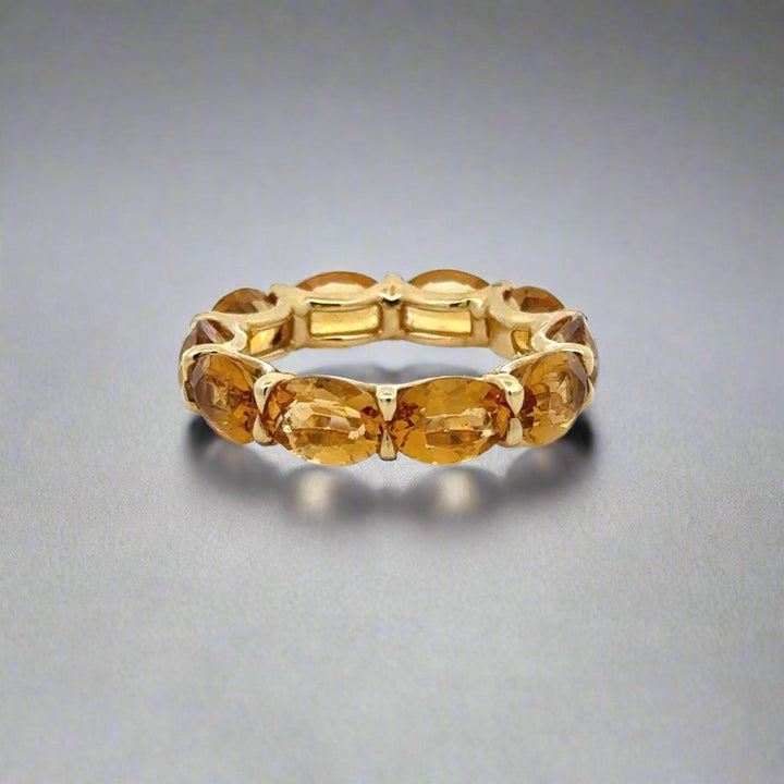 Marina B 18K Yellow Gold and Oval Citrine Eternity Band