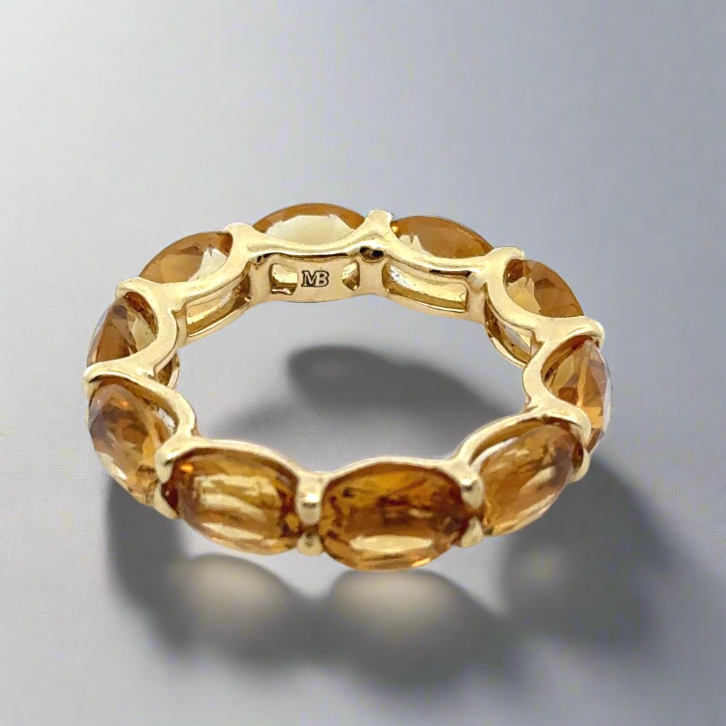 Marina B 18K Yellow Gold and Oval Citrine Eternity Band