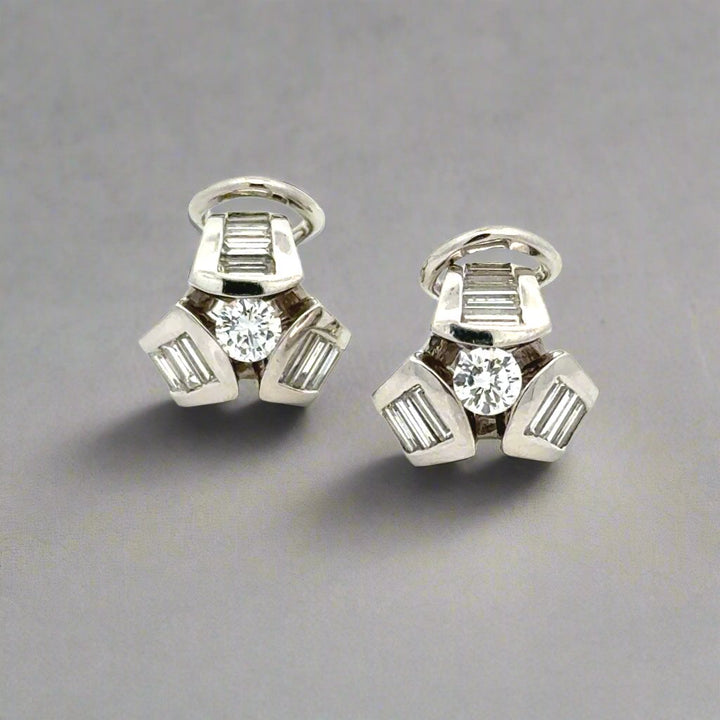 Charles Krypell Platinum Diamond Earrings