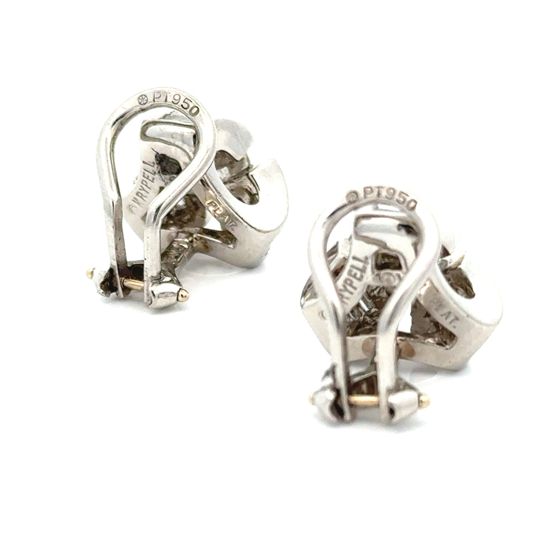 Charles Krypell Platinum Diamond Earrings