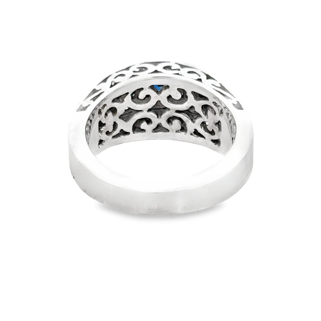 Sapphire and Diamond 14k White Gold  Band/Ring