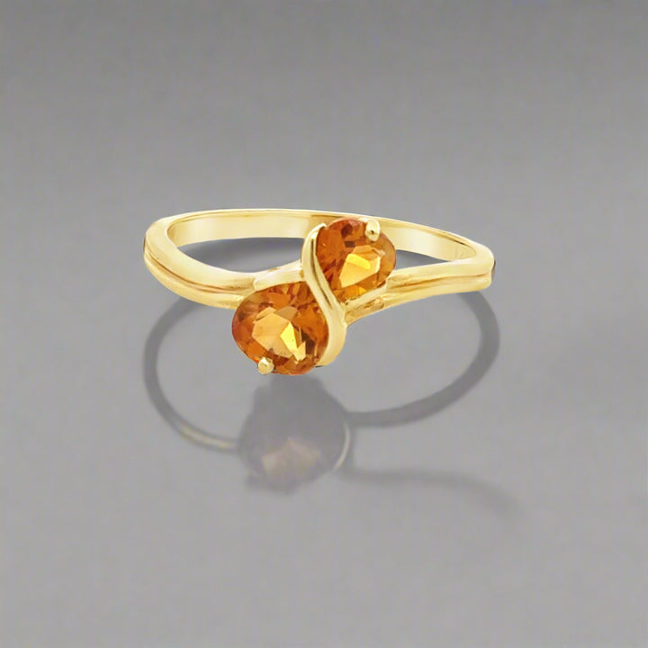 Heart Shaped Citrine and 18K Yellow Gold Ring