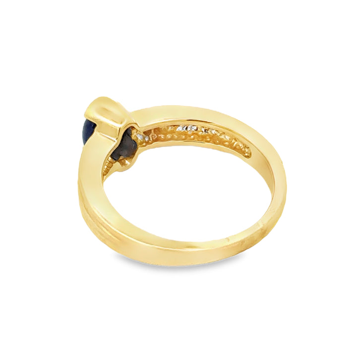 Oval Sapphire and Diamond 14K Yellow Gold Ring