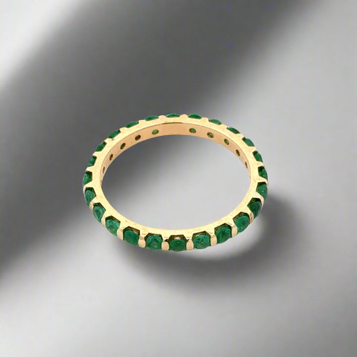 Emerald and 14K Yellow Gold Stackable Eternity Band/Ring