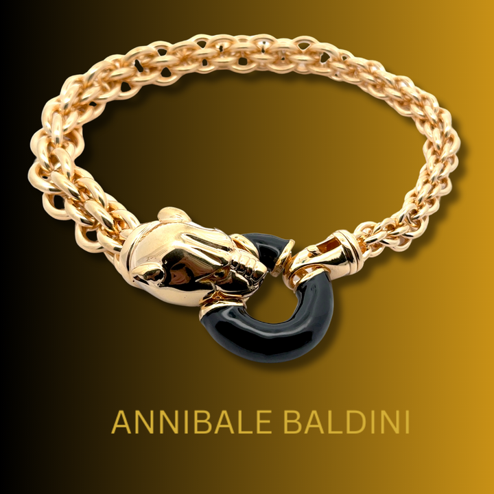 Annibale Baldini Italian Panther Statement Necklace