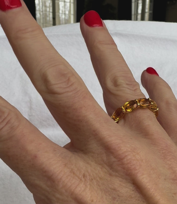 Marina B 18K Yellow Gold and Oval Citrine Eternity Band