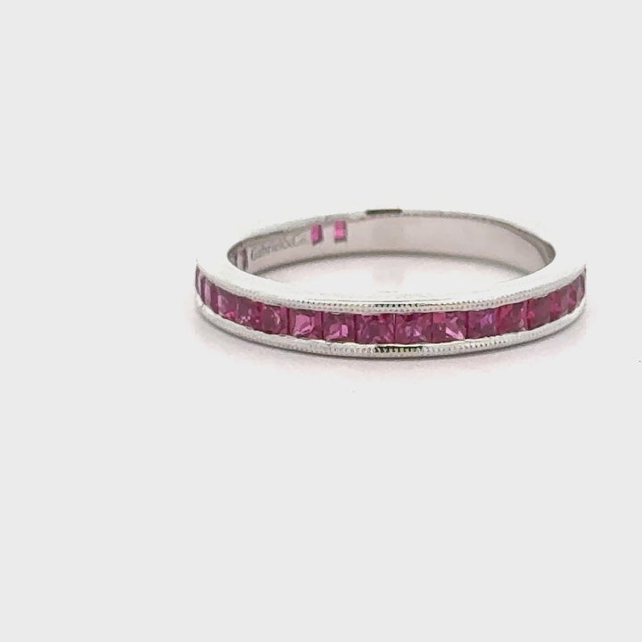 Ruby and 14K White Gold Stackable Band/Ring