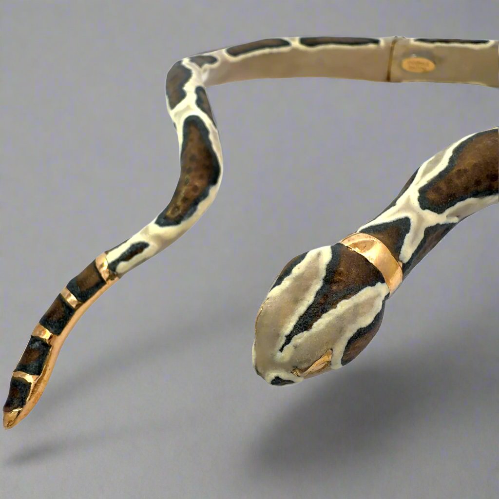 Annibale Baldini Italian Serpente Enamel Statement Necklace